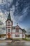 Husavik Church. Beautiful view of the historic town of Husavik