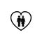 husband and wife in the heart icon. Elements of happy family icon. Premium quality graphic design icon. Signs, symbols collection