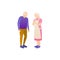 Husband and wife pensioners, flat vector illustration