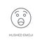 Hushed emoji linear icon. Modern outline Hushed emoji logo conce
