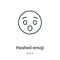 Hushed emoji outline vector icon. Thin line black hushed emoji icon, flat vector simple element illustration from editable emoji