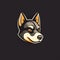 Husky Dog Logo Design: Dark Silver And Light Amber Illustration