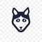 Husky dog transparent icon. Husky dog symbol design from Dogs co