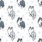 husky dogs seamless pattern