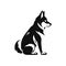 Husky Icon, Sled Dog Black Silhouette, Puppy Pictogram, Pet Outline, Husky Symbol Isolated