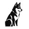 Husky Icon, Sled Dog Black Silhouette, Puppy Pictogram, Pet Outline, Husky Symbol Isolated