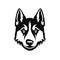 Husky Icon, Sled Dog Black Silhouette, Puppy Pictogram, Pet Outline, Husky Symbol Isolated