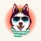 Husky in sunglasses. Fashion animal illustration