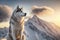 Husky On Top Of A Snowy Mountain. Generative AI