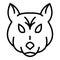 Husky wolf icon, outline style