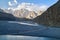 Hussaini Suspension Bridge and Passu Cones at Passu Village in Pakistan During Sunset