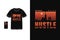 Hustle New York t shirt merchandise silhouette mockup typography