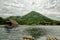 Hut rafts on the Lake in the mountains : Loei, Thailand