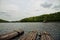 Hut rafts on the Lake in the mountains : Loei, Thailand