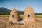 Huts made of straw at HUAY TUENG THAO LAKE