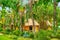 The huts of Mauritania garden in lush greenery, Rajapruek park, Chiang Mai, Thailand