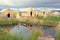 Huts on Uros floating islands.