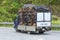 HUÃ‰, VIETNAM - AUG 4: Trailer filled with live dogs destined for Vietnamese slaughterhouses. Dogs, often stolen, are still on th