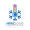 HVAC logo design, heating ventilation and air conditioning logo or icon template