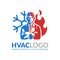 HVAC logo design, heating ventilation and air conditioning logo or icon template