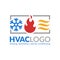 HVAC logo design, heating ventilation and air conditioning logo or icon template