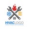 HVAC logo design, heating ventilation and air conditioning logo or icon template