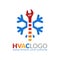 HVAC logo design, heating ventilation and air conditioning logo or icon template