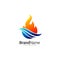 Hvac logo with fire, water and air concept