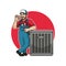 HVAC service mascot cartoon character design illustration vector