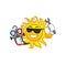 HVAC sun character logo cartoon design illustration