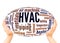 HVAC word cloud hand sphere concept