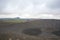 Hverfell caldera volcano top view, Iceland landmark