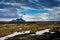 Hverir geothermal area near Myvatn Iceland with clouds and sky a