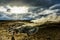 Hverir geothermal area near Myvatn Iceland with clouds and sky a