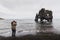 HVITSERKUR, ICELAND - AUGUST 2018: Photographer taking picture of the Rhino rock