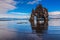 Hvitserkur rock during low tide at sunset