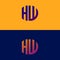 HW initial letter logo vector template | Creative modern monogram Circle logo