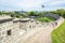 Hwaseong fortress fortification wall view in Suwon South Korea