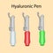 Hyaluronic pens on the light background isolated