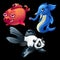 Hybrid animals and fish, elephant, Panda, pig