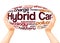 Hybrid car word cloud hand sphere concept