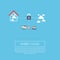 Hybrid cloud computing concept infographics