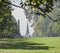 Hyde Park - colours of London in autumn - trees, towers and monuments.