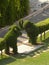 Hyderabad, India - January 1, 2009 2 green elephants made by clipping plants at Topiary Garden at Ramoji Fil
