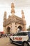 Hyderabad, India october 12,2019 - Telangana police vehicle near to Historic charminar monument in Hyderabad, India