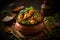 Hyderabadi Chicken Biryani: A spicy and flavorful biryani made with succulent chicken pieces. Generative AI
