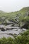 Hydnefossen waterfall and Hydna river, VeslehÃ¸dn Veslehorn mountain, Hemsedal, Norway