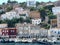 Hydra, Greece, June the 26th 2023 The port of Hydra full of sailboats at sunrise