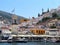 Hydra, Greece, June the 26th 2023 The port of Hydra full of sailboats at sunrise