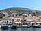 Hydra, Greece, June the 26th 2023 The port of Hydra full of sailboats at sunrise